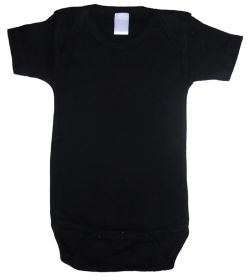 Black Interlock Short Sleeve Onezies (Color: black, size: large)