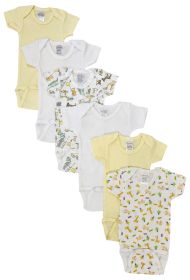 Unisex Baby 6 Pc Bodysuits (Color: White, size: large)
