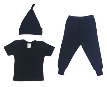 Shirt, Long Pants Set and Knotted Cap (Color: White/Pink, size: medium)