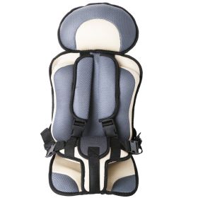 Infant Safe Seat Mat Portable Baby Safety Seat Children's Chairs Updated Version Thickening Sponge Kids Car Stroller Seats Pad (Option: Beige Grey large)