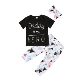 Short Sleeve  Trousers Three-piece Child (Option: Picture color-80cm)