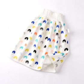 Cotton and bamboo fiber Baby diaper skirt (Option: Rainbow-M)