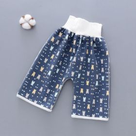 Cotton and bamboo fiber Baby diaper skirt (Option: Dark blue pant-L)