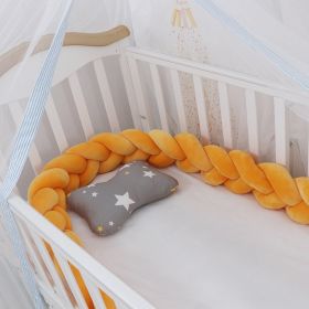Baby Bumper Bed Braid Knot Pillow Cushion Bumper for Infant cuna Bebe lit Crib Protector Cot Bumper Room Decor (Option: Ginger-4M)