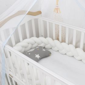 Baby Bumper Bed Braid Knot Pillow Cushion Bumper for Infant cuna Bebe lit Crib Protector Cot Bumper Room Decor (Option: Original white-2M)