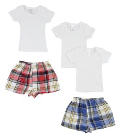 Infant T-Shirts and Boxer Shorts (Color: White, size: medium)