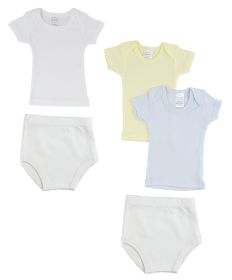 Infant Boys T-Shirts and Training Pants (Color: White/Blue, size: medium)