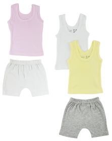 Girls Tank Tops and Pants (Color: White/Grey, size: medium)