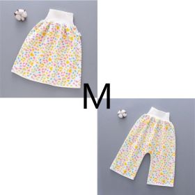 Cotton and bamboo fiber Baby diaper skirt (Option: Yellow Suit-M)