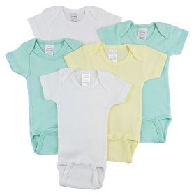Short Sleeve One Piece 5 Pack (Color: White/Yellow, size: medium)