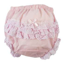 Pink Girl's Cotton/Poly "Fancy Pants" Underwear (Color: pink, size: Newborn)