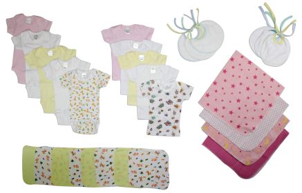 Girls 28 Piece Layette Set (Color: White/Pink, size: medium)