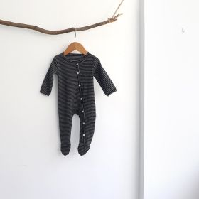 Single-breasted Striped Socks Climbing Suit (Option: Black-73CM)